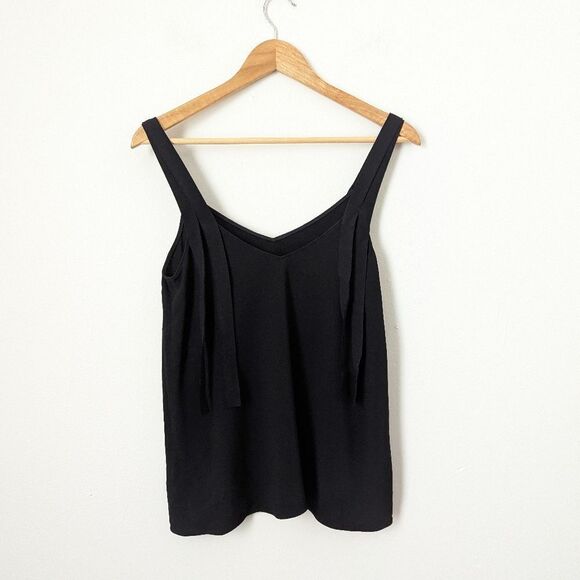 Helmut Lang black back tie jacquard twill strappy modern tank top - Picture 6 of 7